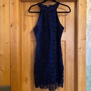 Lulus Navy Blue Lace Dress